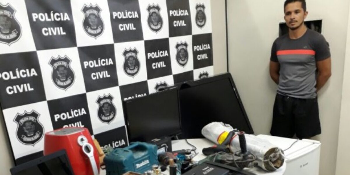 Cidade Ocidental: PC prende suspeito por roubo à residência e recupera bens