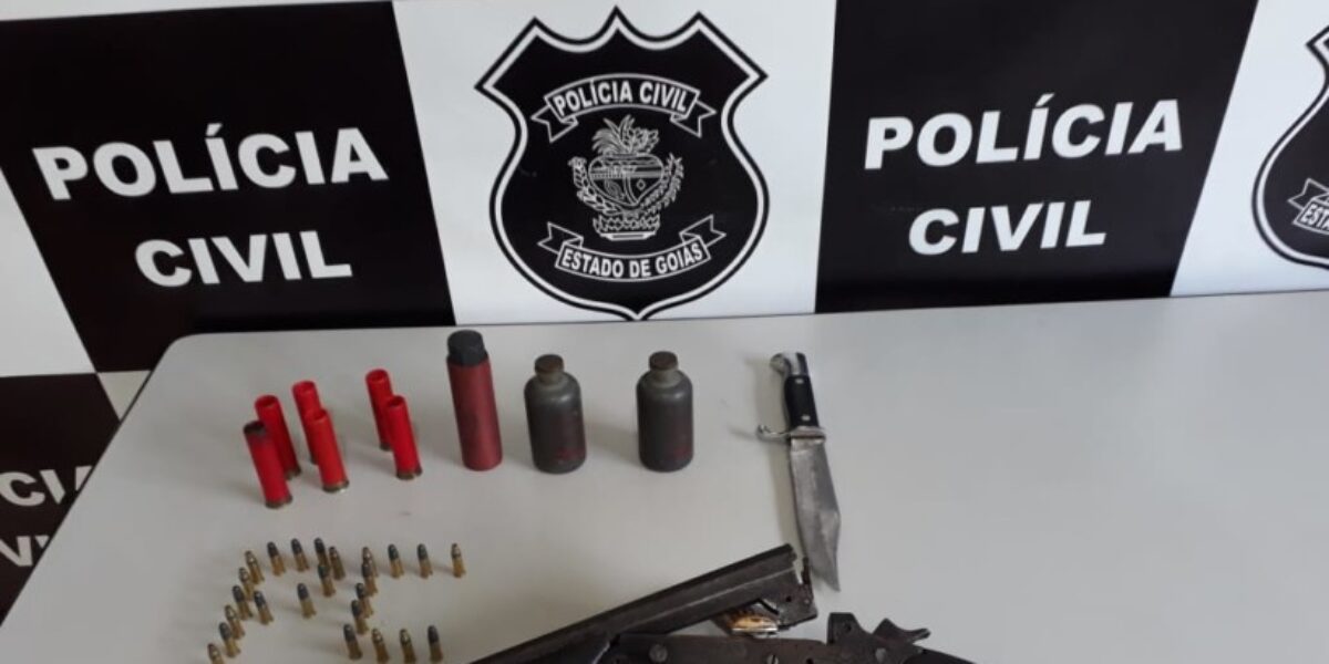 Polícia Civil de Campinorte apreende armas e munições