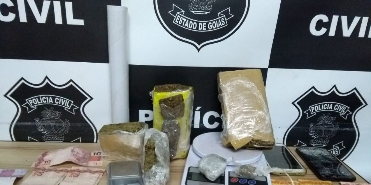 Polícia Civil de Caldas Novas autua traficante de drogas no Setor Estância