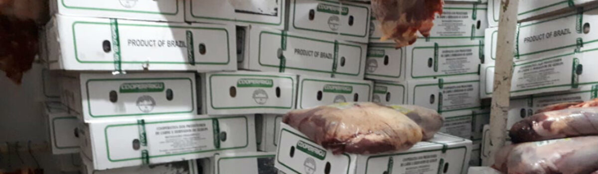 Força-tarefa apreende 7 toneladas de carne roubada em açougue de Aparecida