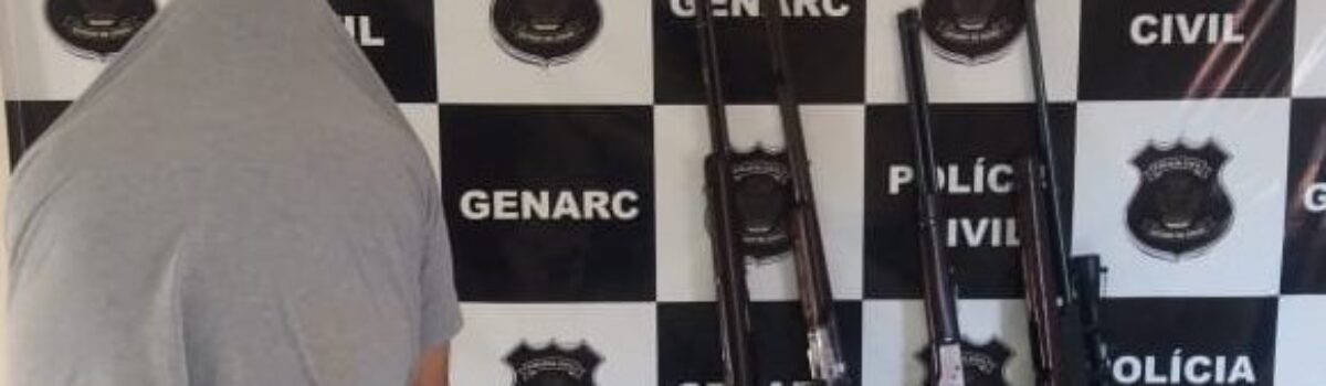 Genarc de Catalão prende investigado que mantinha arsenal de armas em casa