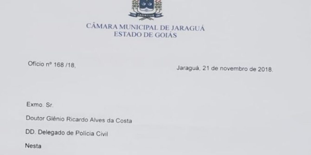 Polícia Civil de Jaraguá recebe moção de aplauso da Câmara Municipal da cidade