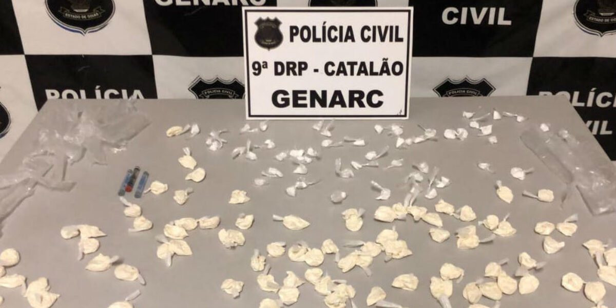Genarc de Catalão efetua prisão de traficante que mantinha depósito de cocaína em casa