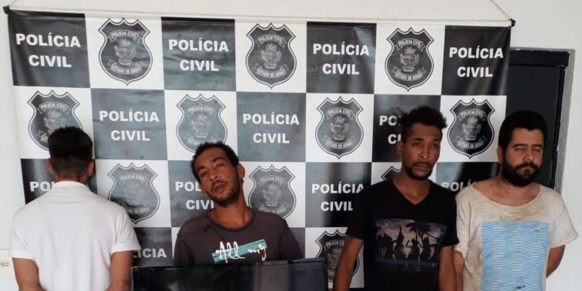 Quatro são presos em Abadia após furto de televisão