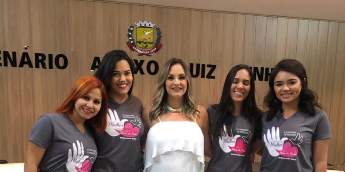 Deam de Goianésia premia alunos do 4º Concurso de Redação sobre violência contra a mulher e Lei Maria da Penha