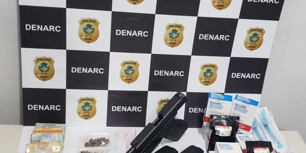 Dupla é presa em Goiânia com armas, drogas e anabolizantes