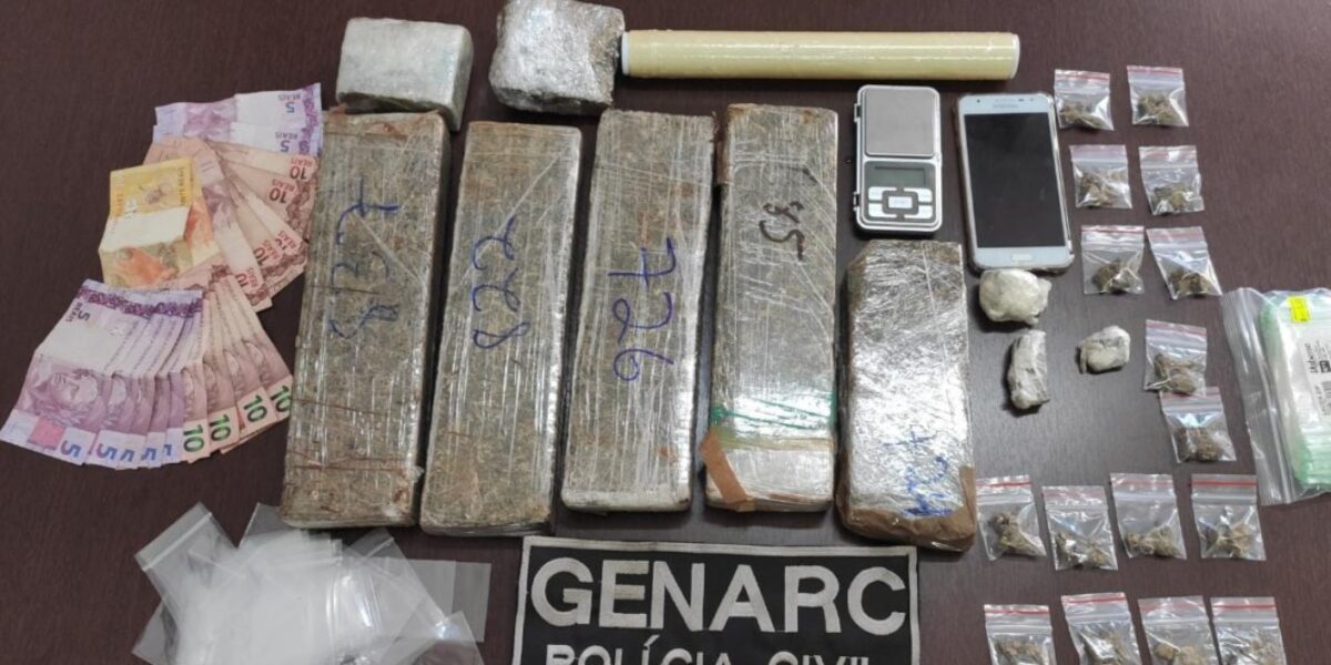 Genarc prende autor de tráfico que guardava 4 kg de drogas para venda