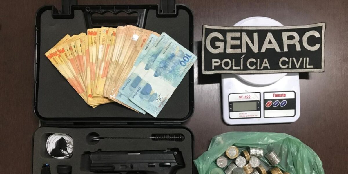 Genarc Aparecida prende mulher que guardava arma de fogo, balança e dinheiro no Jardim Novo Mundo