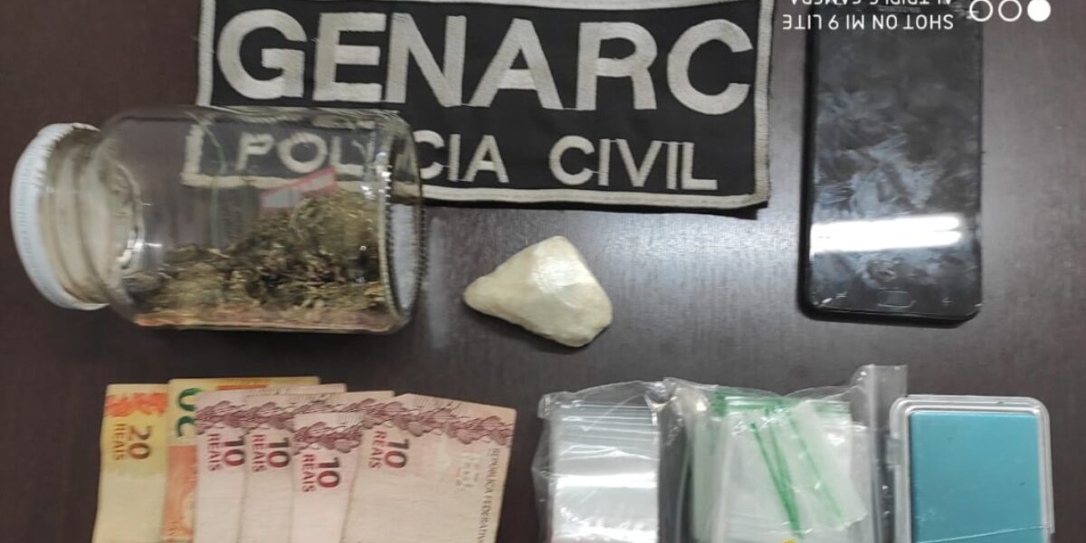 Jovem é preso no Setor Serra Dourada, em Aparecida, por tráfico