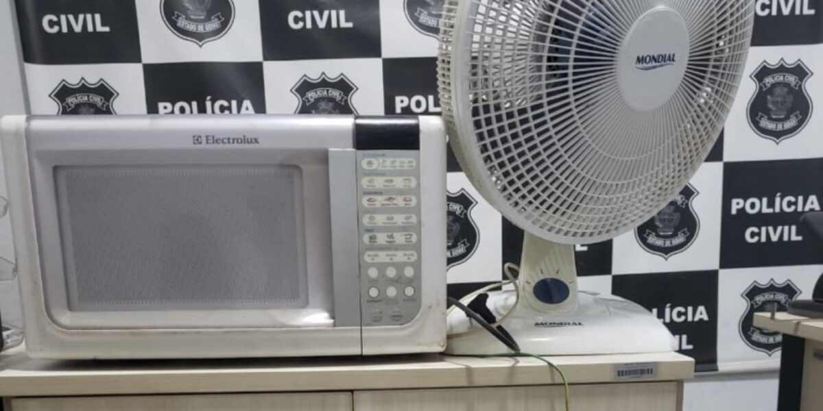 DP de Goianira prende envolvidos no furto e receptação de botijão de gás, micro-ondas e outros objetos