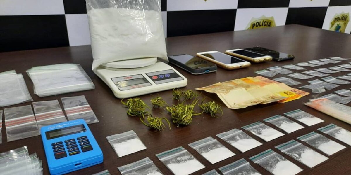 Casal é preso em Aparecida de Goiânia suspeito de tráfico de cocaína