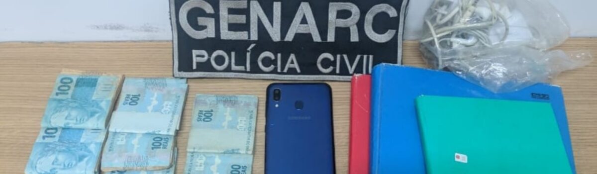 Genarc faz operação na POG e apreende R$ 10 mil em cela e celulares
