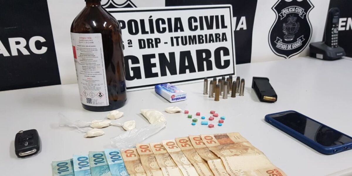 Genarc de Itumbiara prende homem que fazia entrega de drogas a usuários