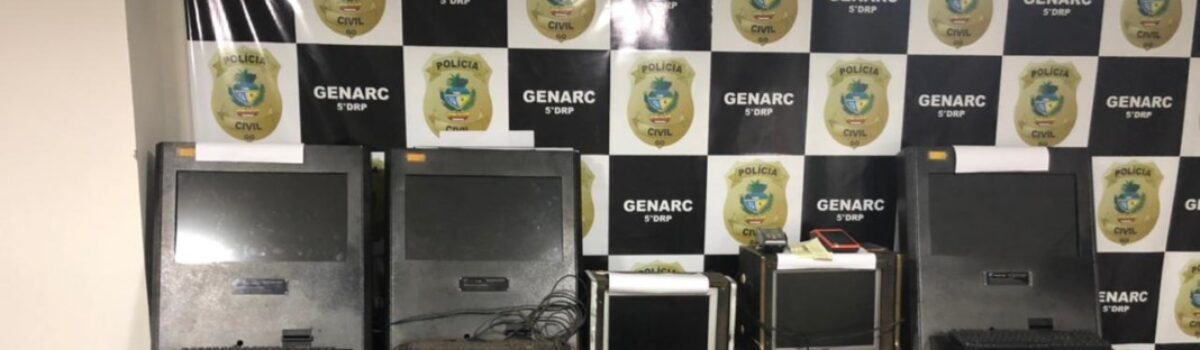 Operação Manto: Polícia Civil autua ponto de jogatina e apreende 10 caça-níqueis em Luziânia
