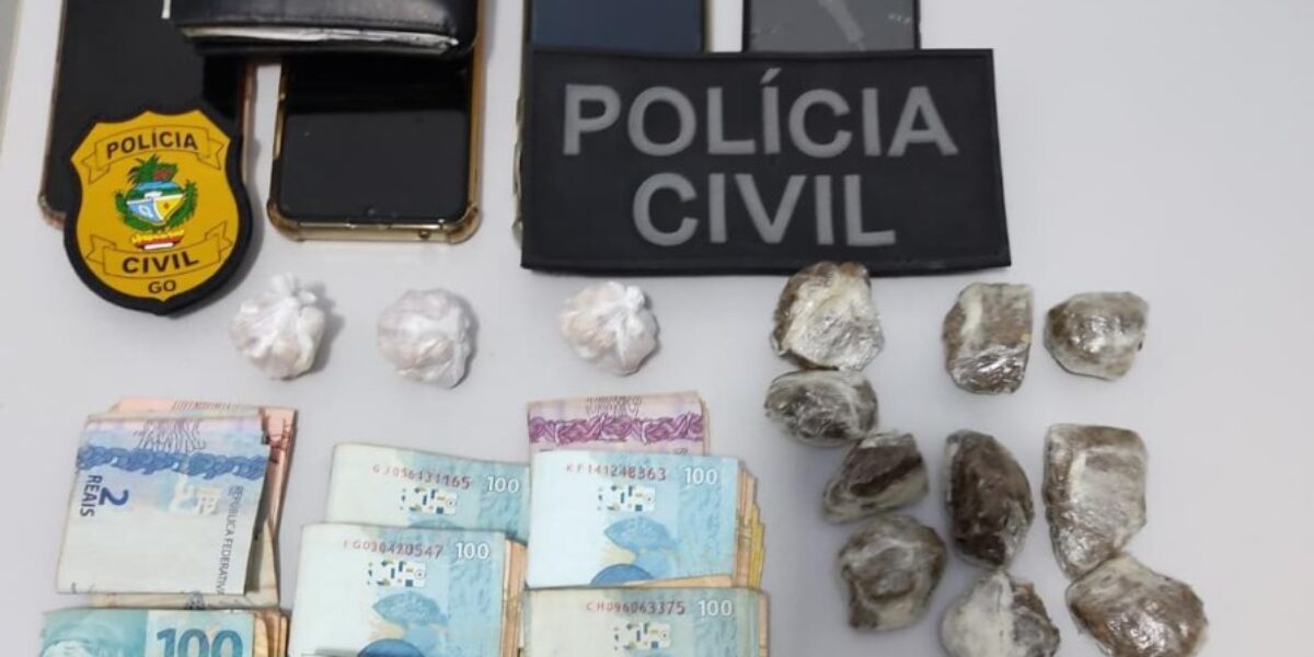 Polícia Civil estoura ponto de venda de drogas e prende casal por tráfico em São Luís de Montes Belos