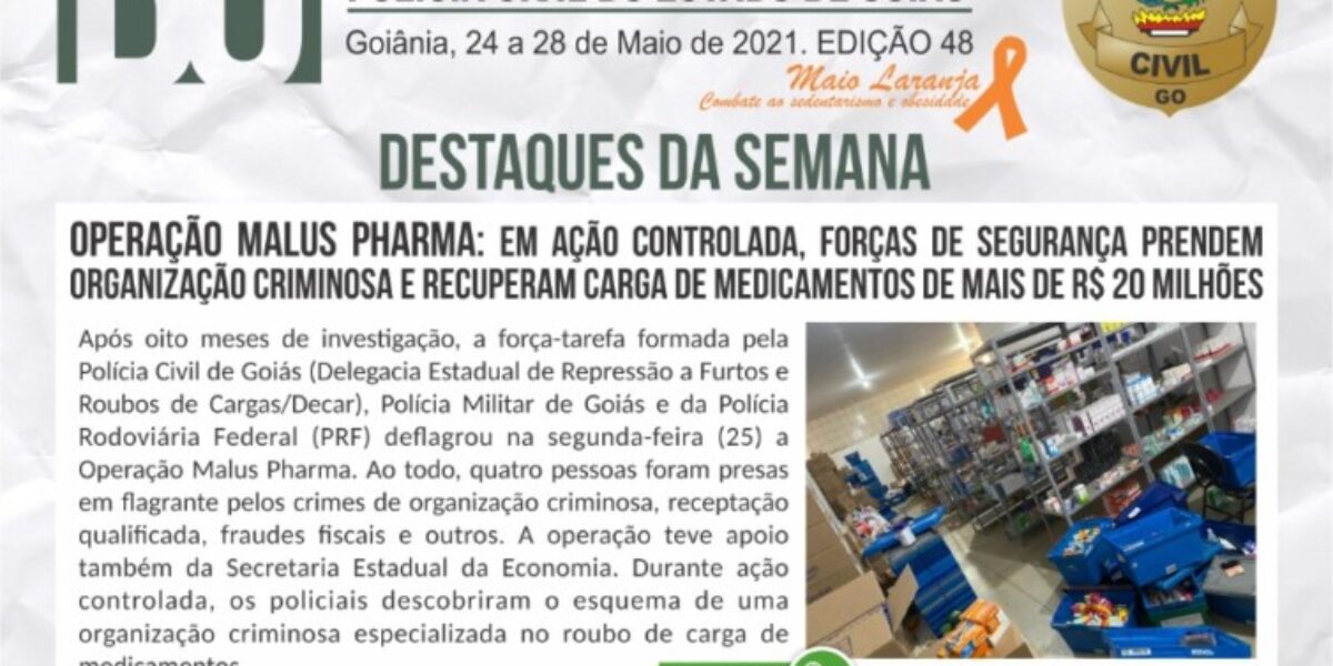 B. O. de notícias da Polícia Civil de Goiás