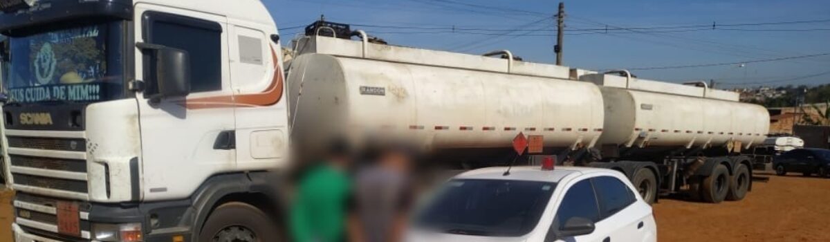DP de Senador Canedo prende suspeitos de furtar combustível de caminhão; um dos presos é o motorista do veículo