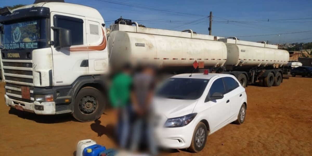 DP de Senador Canedo prende suspeitos de furtar combustível de caminhão; um dos presos é o motorista do veículo