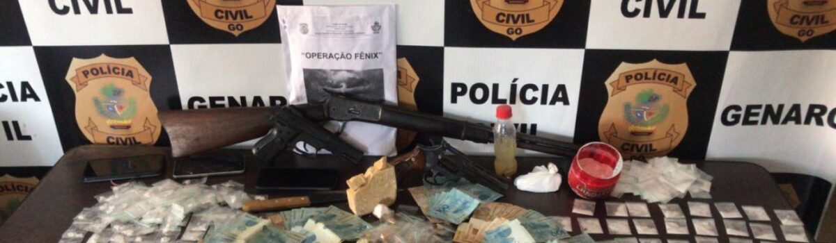 Operação Fênix: Genarc Niquelândia cumpre mandado de buscas e apreende armas, drogas e dinheiro comercializados em hotel; três foram presos