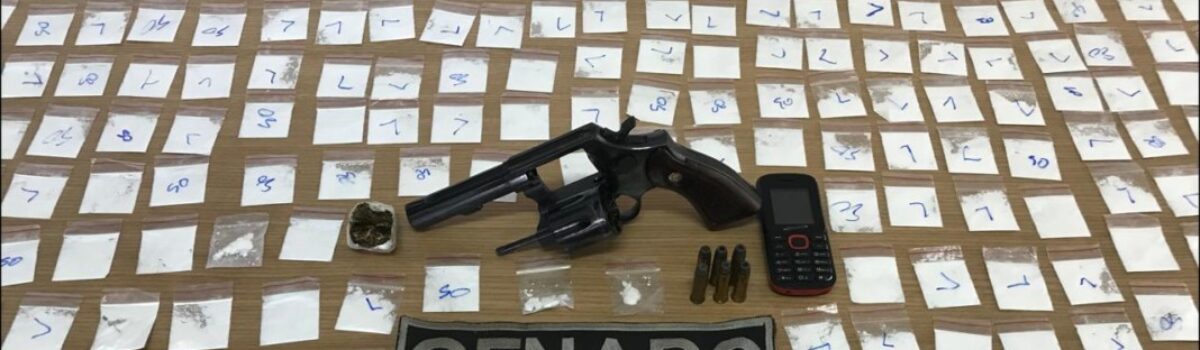 Genarc prende suspeito de tráfico e apreende arma e munições em Aparecida de Goiânia
