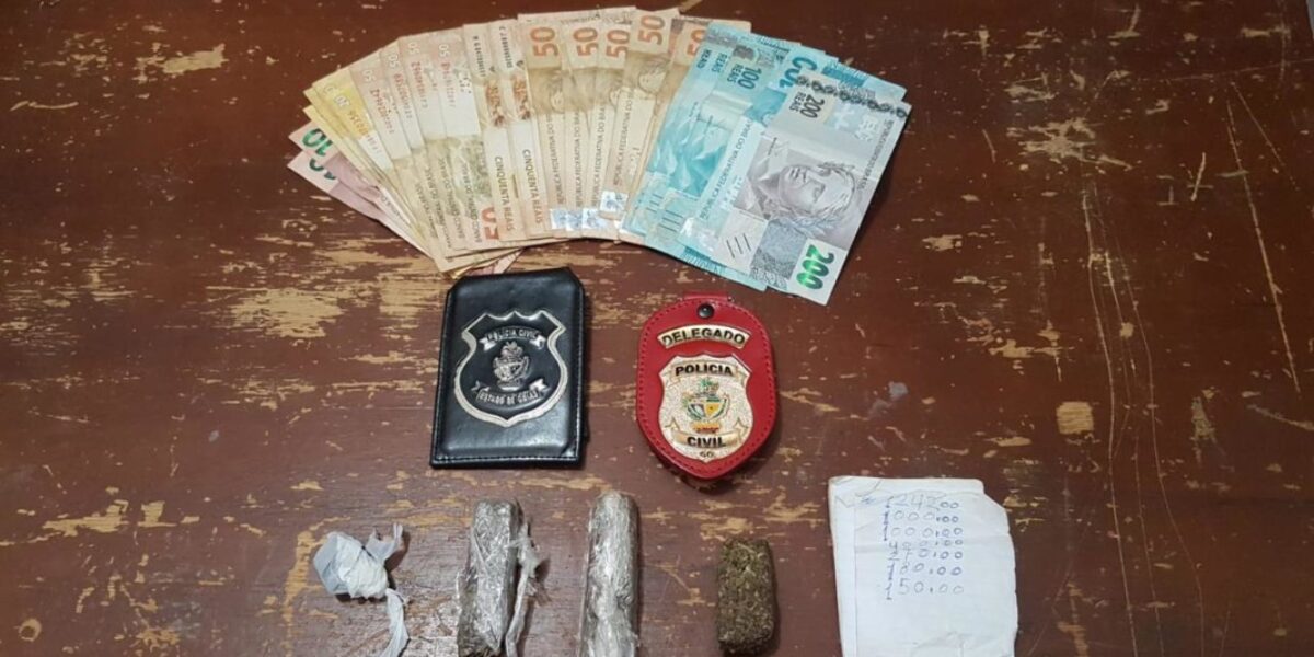 DP de Mozarlândia prende suspeito por tráfico de drogas; um menor e outro maior também foram autuados por posse