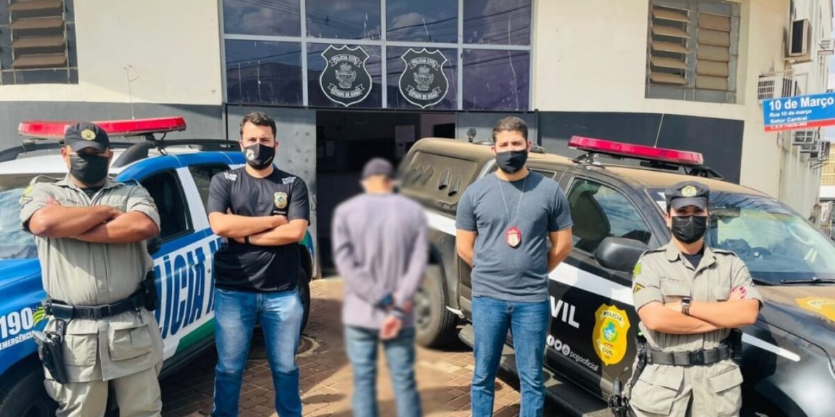 Homem agride mulher durante assalto e é preso, em Anápolis