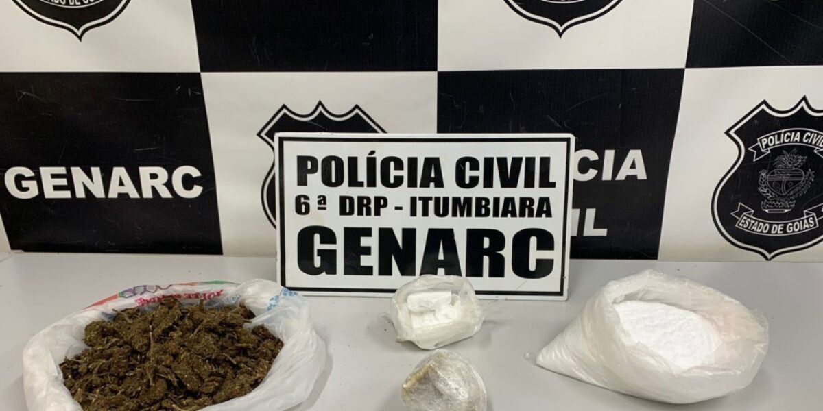 Jovem é presa em flagrante por tráfico de drogas, em Itumbiara