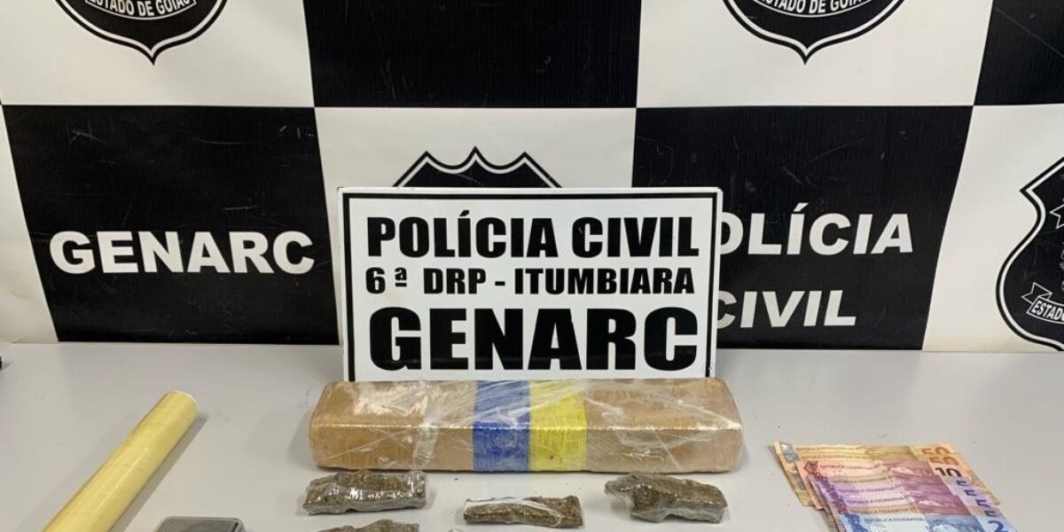 Suspeito é preso por traficar maconha, cocaína e haxixe em Itumbiara