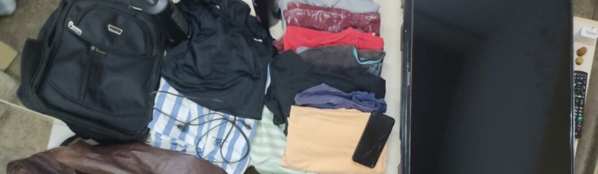 Preso em Goiânia homem que arrombou residência para furtar roupas e televisão