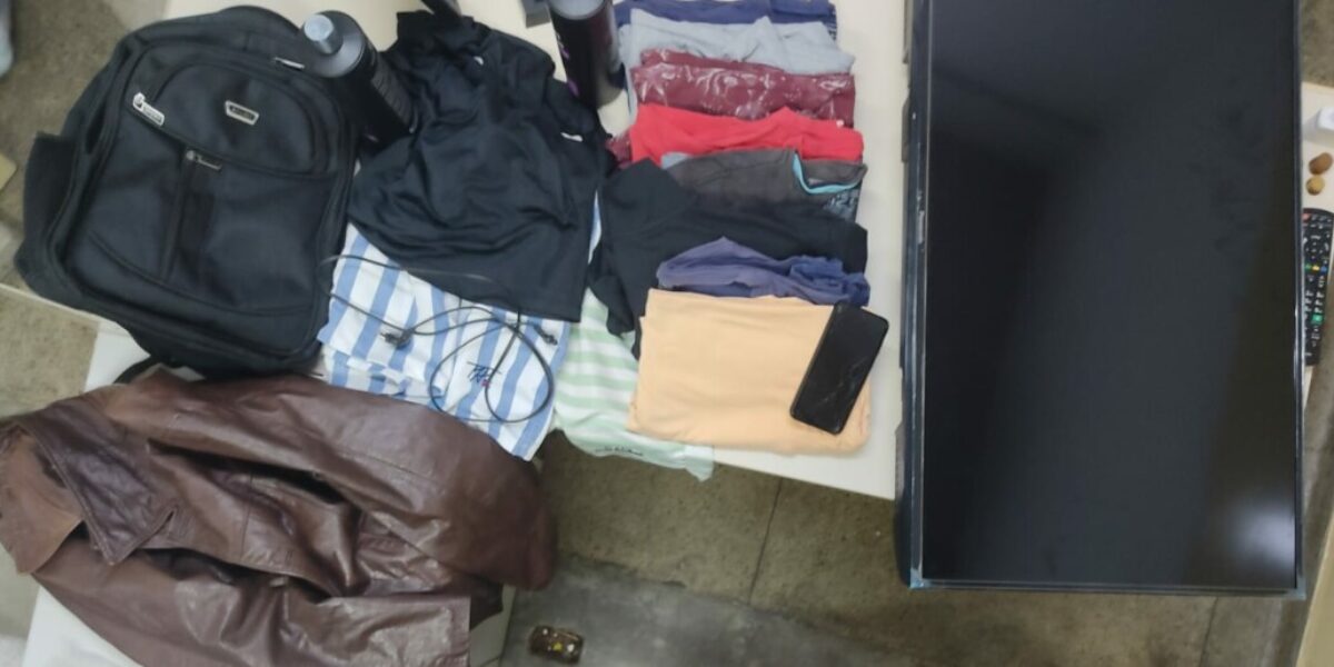 Preso em Goiânia homem que arrombou residência para furtar roupas e televisão