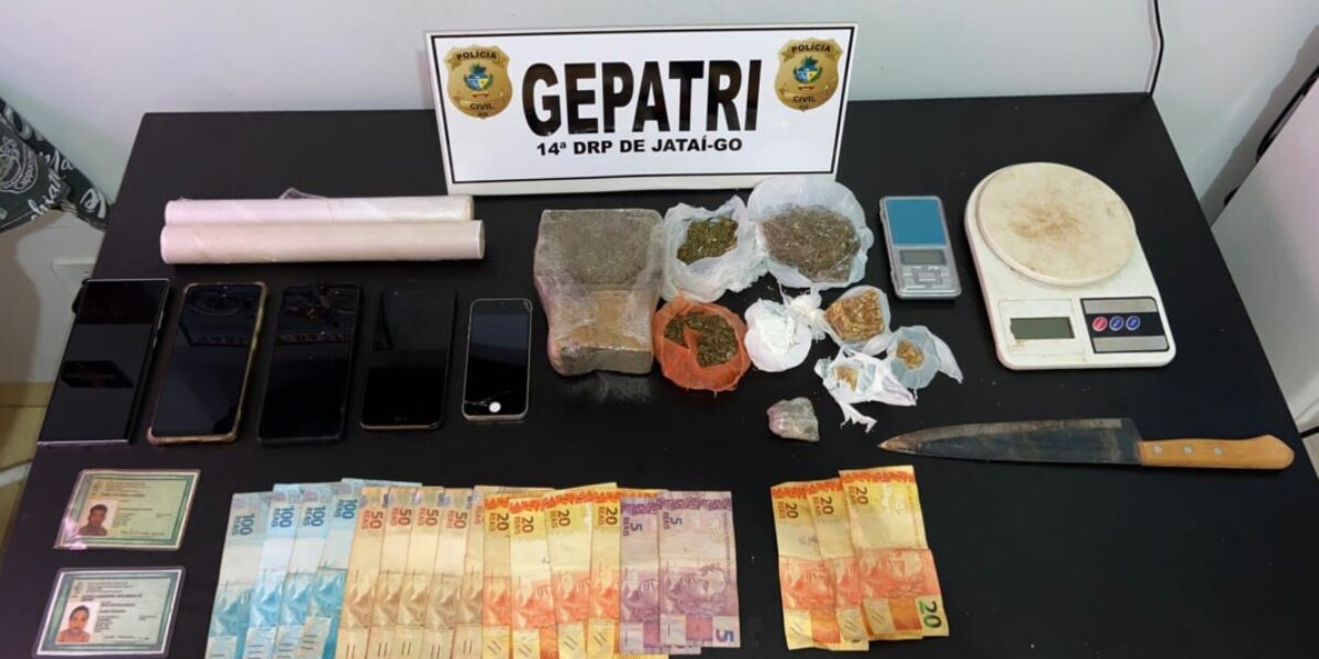 Casal é preso em flagrante por tráfico de drogas, em Jataí