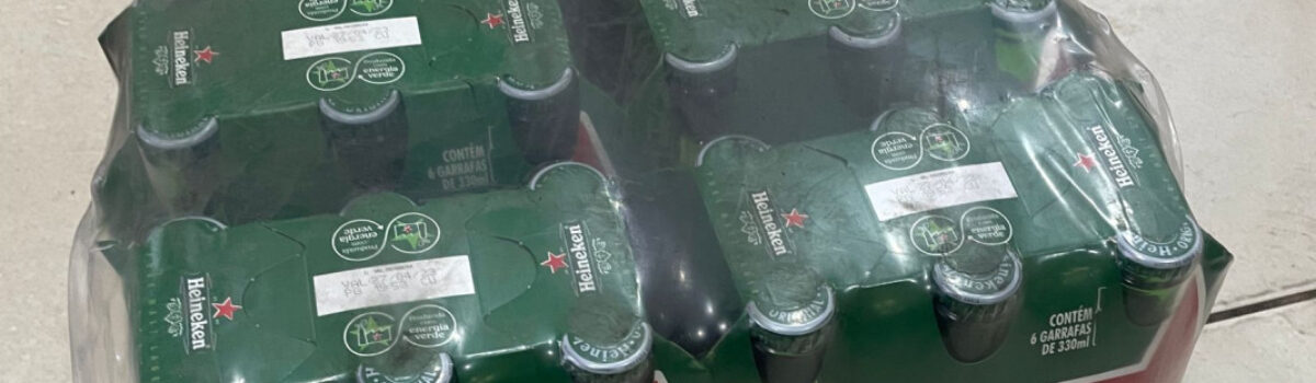 Homem furta 24 “long necks” de cerveja e ração de cachorro e é preso, em Rubiataba