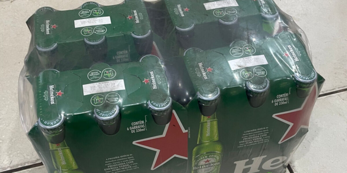 Homem furta 24 “long necks” de cerveja e ração de cachorro e é preso, em Rubiataba