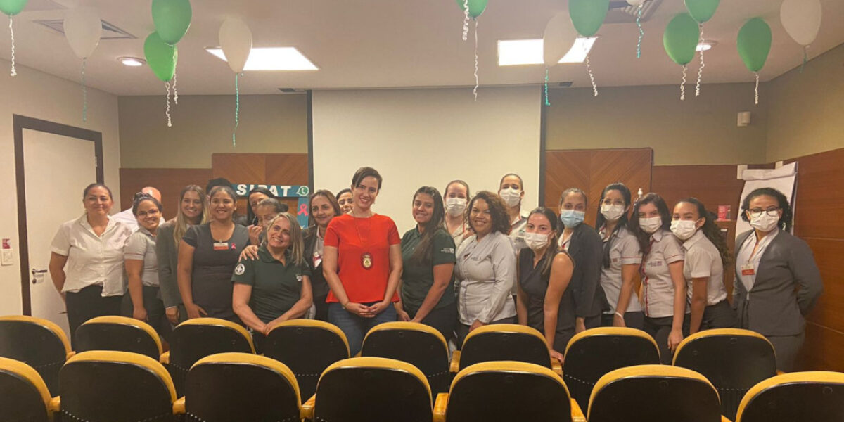 PCGO participa de palestra no Sipat sobreviolência à mulher