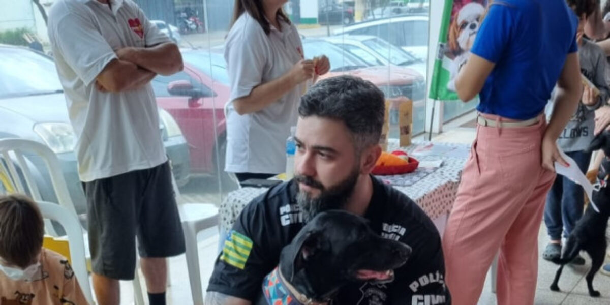 PCGO participa de evento de adoção de animais com trabalho de conscientização