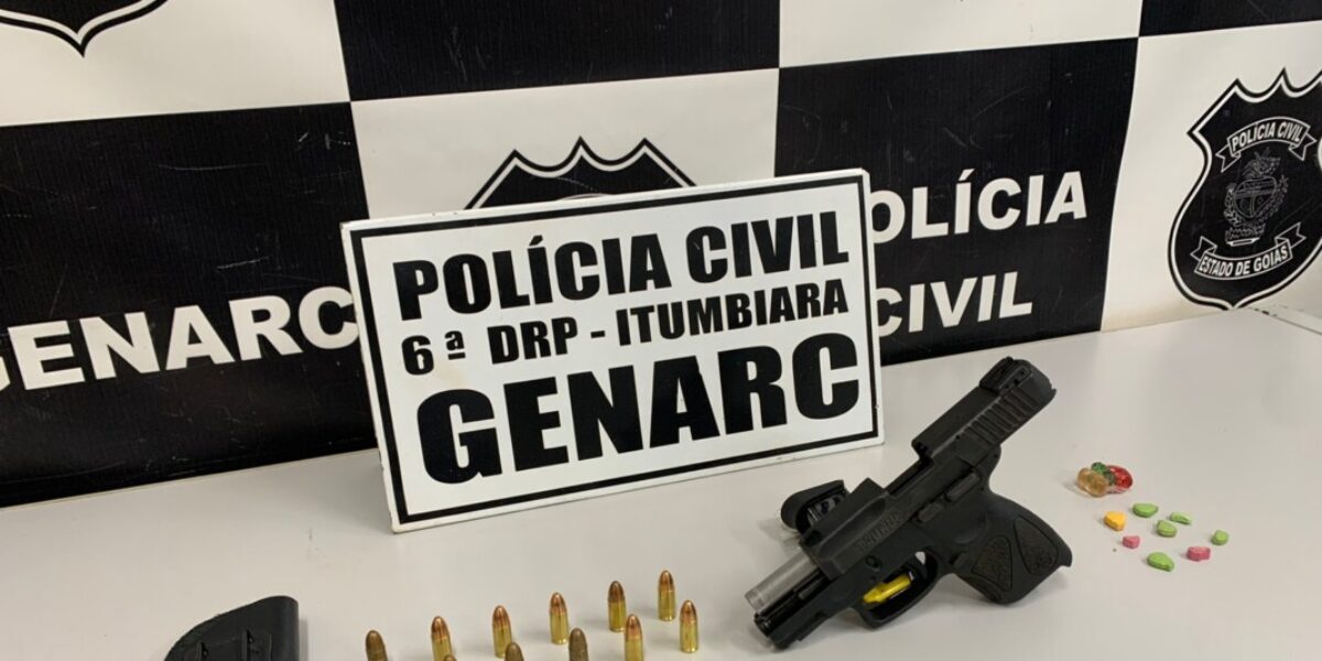 Homem é preso em Itumbiara com arma e drogas; ele tentou bloquear sinal de tornozeleira