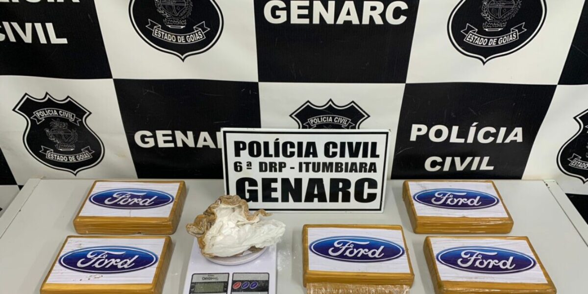 PCGO apreende mais de 8 Kg de cocaína em depósito de Itumbiara