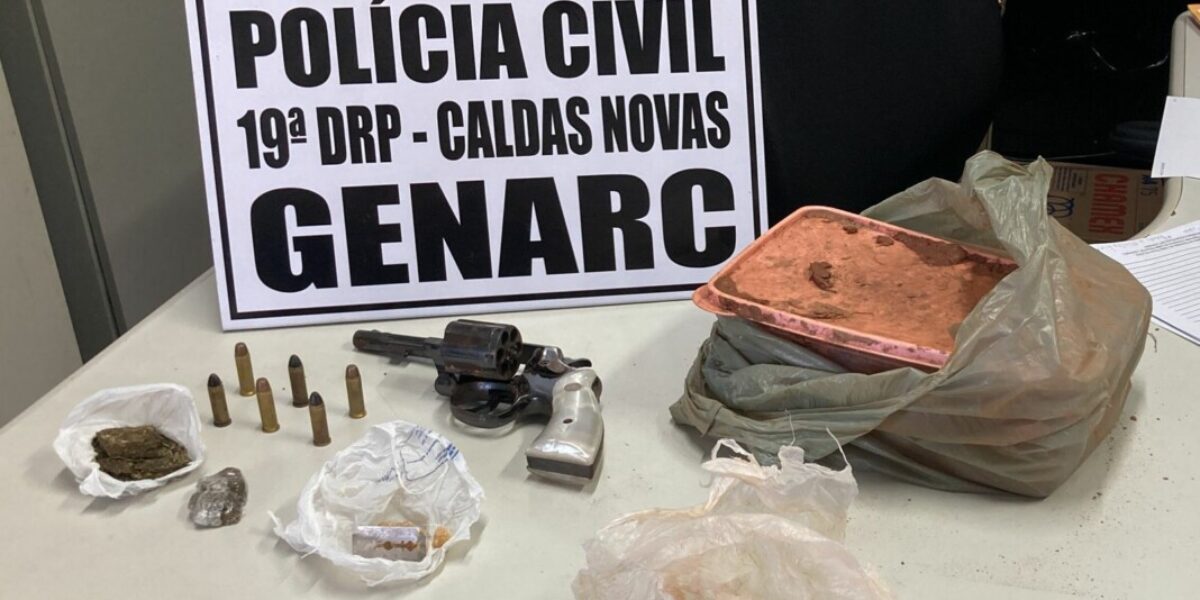 Polícia Civil prende jovem, em Caldas Novas, por tráfico e porte de arma