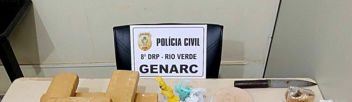 Jovem de 18 anos é presa com 10 quilos de drogas, em Rio Verde