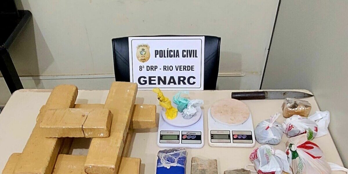 Jovem de 18 anos é presa com 10 quilos de drogas, em Rio Verde