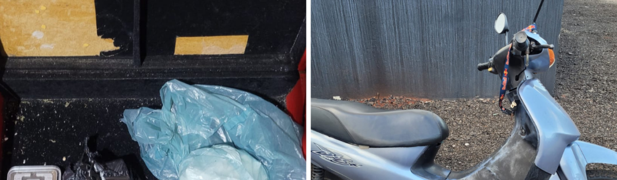 PCGO prende homem com diversas drogas e apreende moto usada em roubo