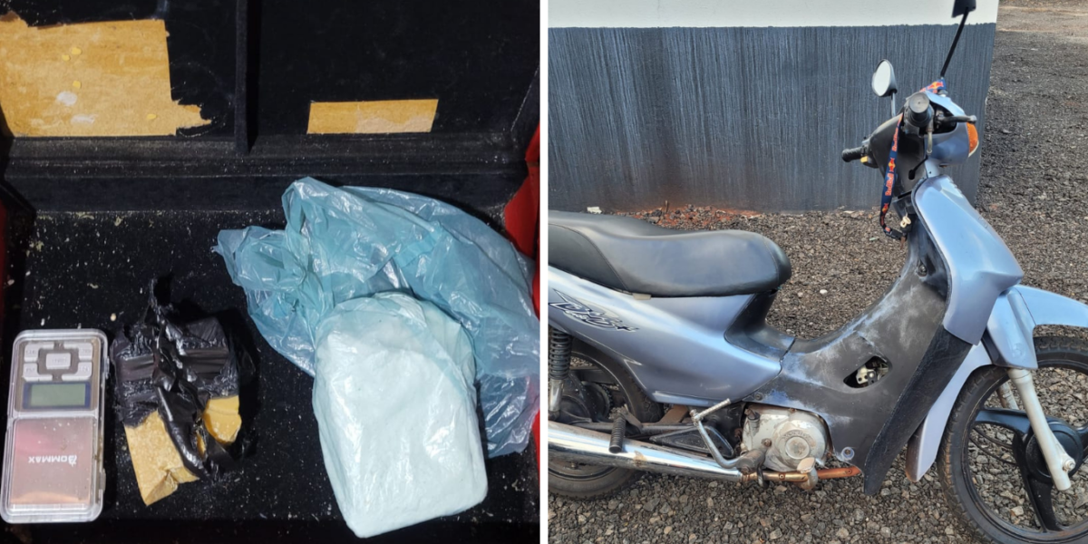 PCGO prende homem com diversas drogas e apreende moto usada em roubo