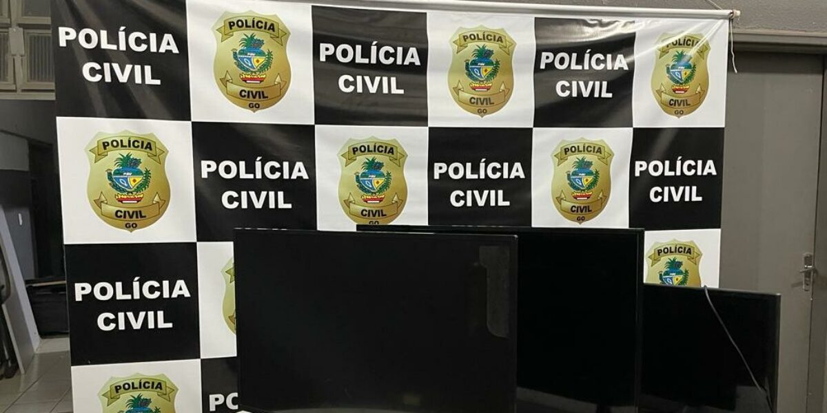 Polícia Civil recupera parte de televisores furtados de colégio estadual em Niquelânia