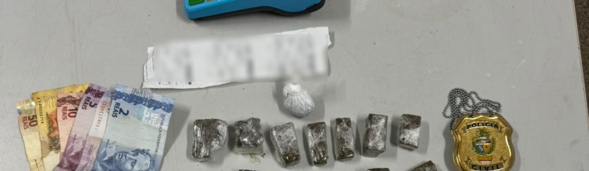 PCGO prende homem em flagrante por tráfico de drogas durante busca e apreensão