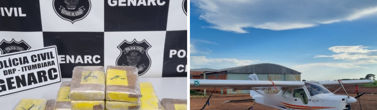 PCGO prende quatro por tráfico interestadual de drogas e apreende avião
