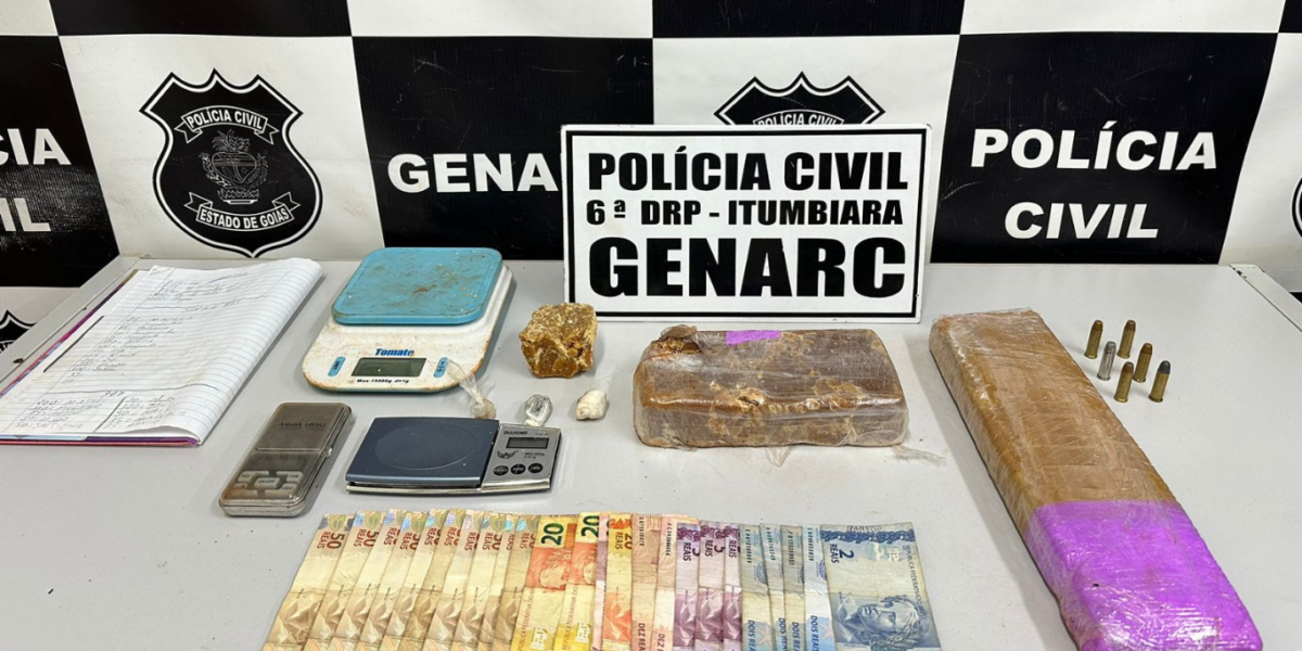PCGO prende homem, em flagrante, por tráfico de drogas e posse ilegal de munição