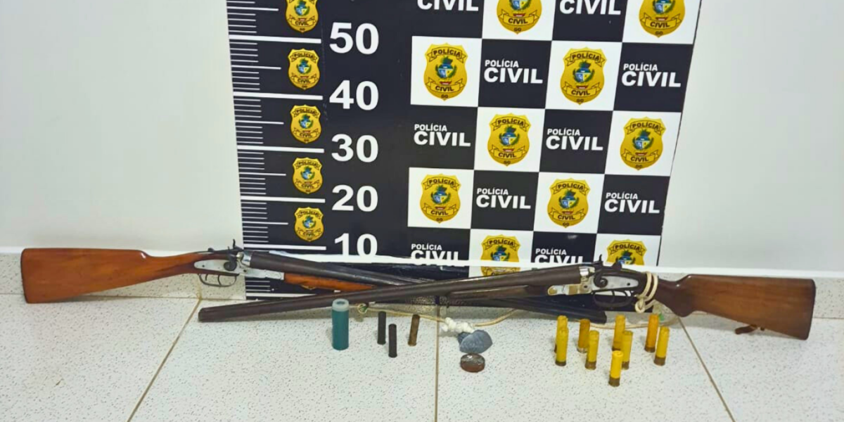 PCGO prende homem por violência doméstica e apreende espingardas