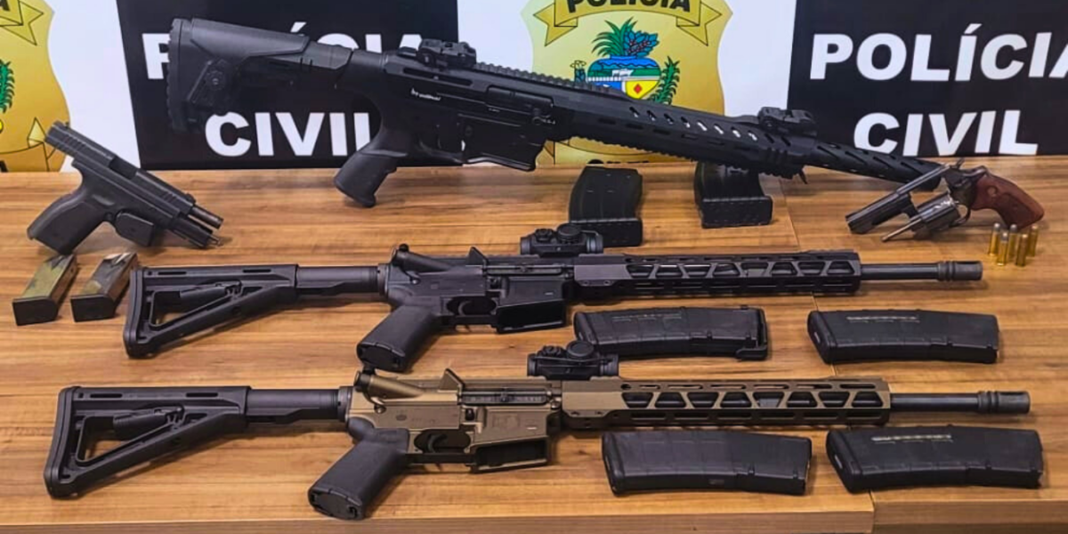 PCGO apreende várias armas em investigação relacionada a caso de importunação sexual e prende investigado
