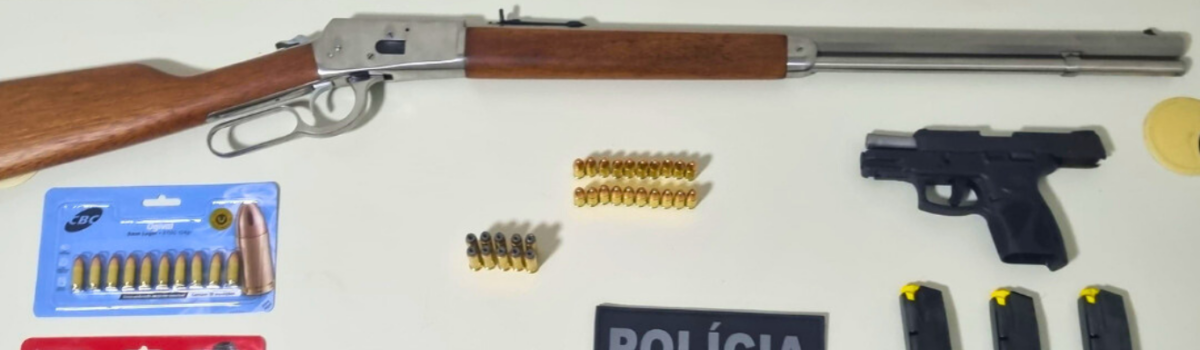 PCGO apreende armas e munições de investigado por agredir e ameaçar esposa