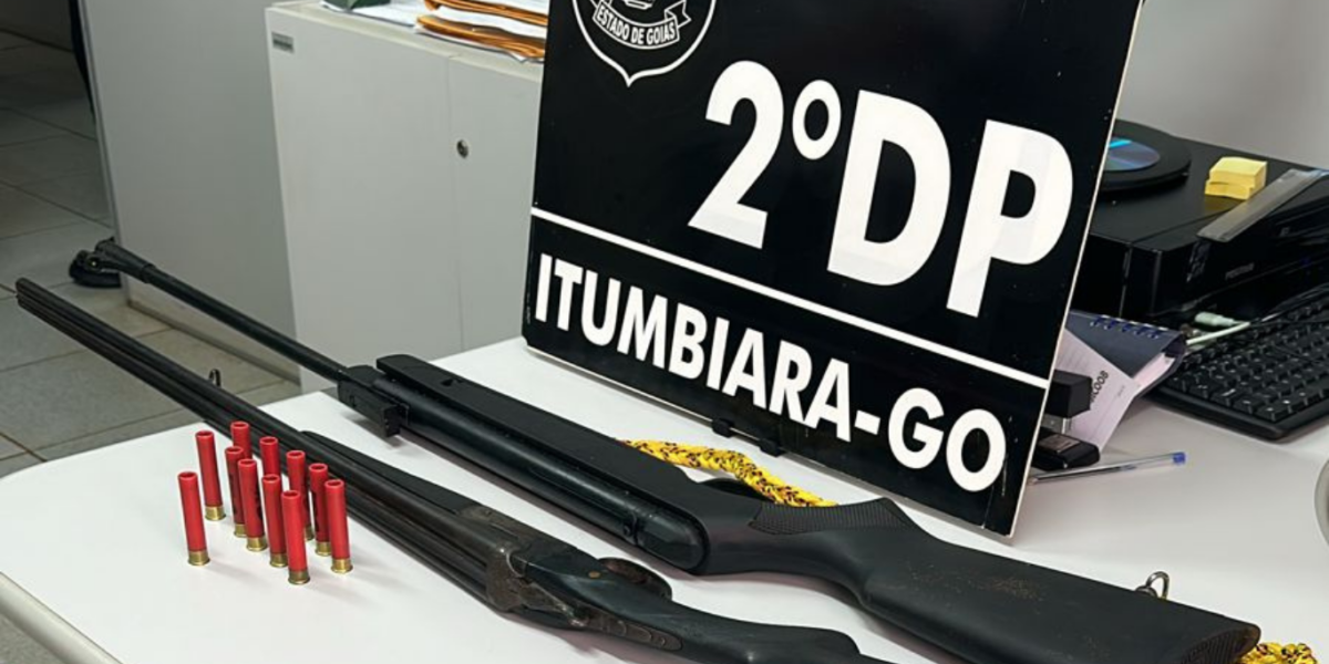 PCGO apreende armas com investigado por crimes de ameaça e perseguição